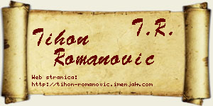 Tihon Romanović vizit kartica